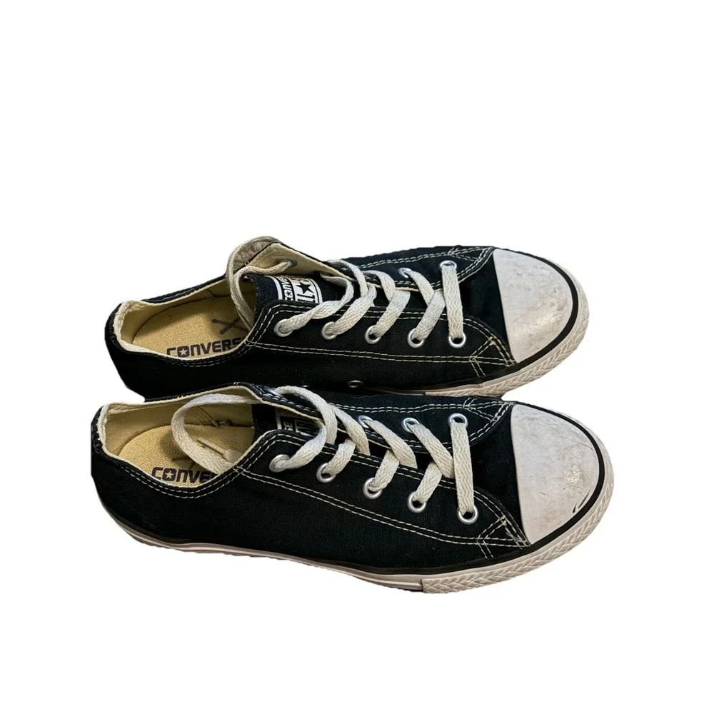 CONVERSE ALL STAR Unisex Black/White‎ Canvas Low Sneakers Size 3